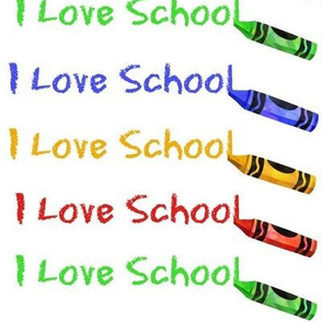 I Love School Crayon Scribbles