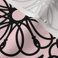 Spinning Daisy: Millennial Pink & Black Geometric Flowers