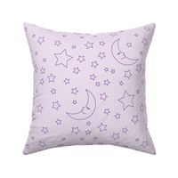 Purple Moon and Stars