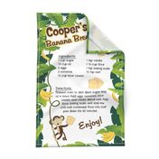 Cooper's Banana Bread Recipe Tea Towel for Linen Cotton Canvas