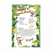 Cooper's Banana Bread Recipe Tea Towel for Linen Cotton Canvas