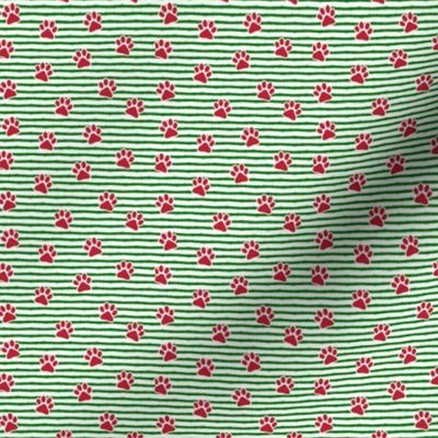 (micro scale) paw prints (red on green stripes) C18BS