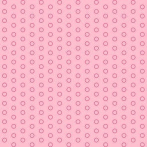 Fuchsia Outlined Polka Dots on Blush Pink Background // Tiny Scale - 600 DPI