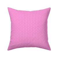 White Outlined Polka Dots on Pink Background // Tiny Scale - 600 DPI