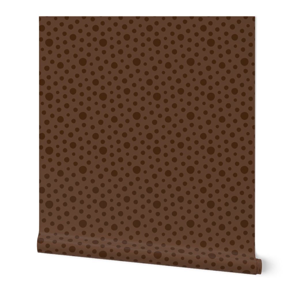 Retro Coffee Bean Chocolate Brown Polka Dots