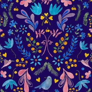 Swedish Folk Art Blue