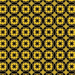 yellow black flower tiles