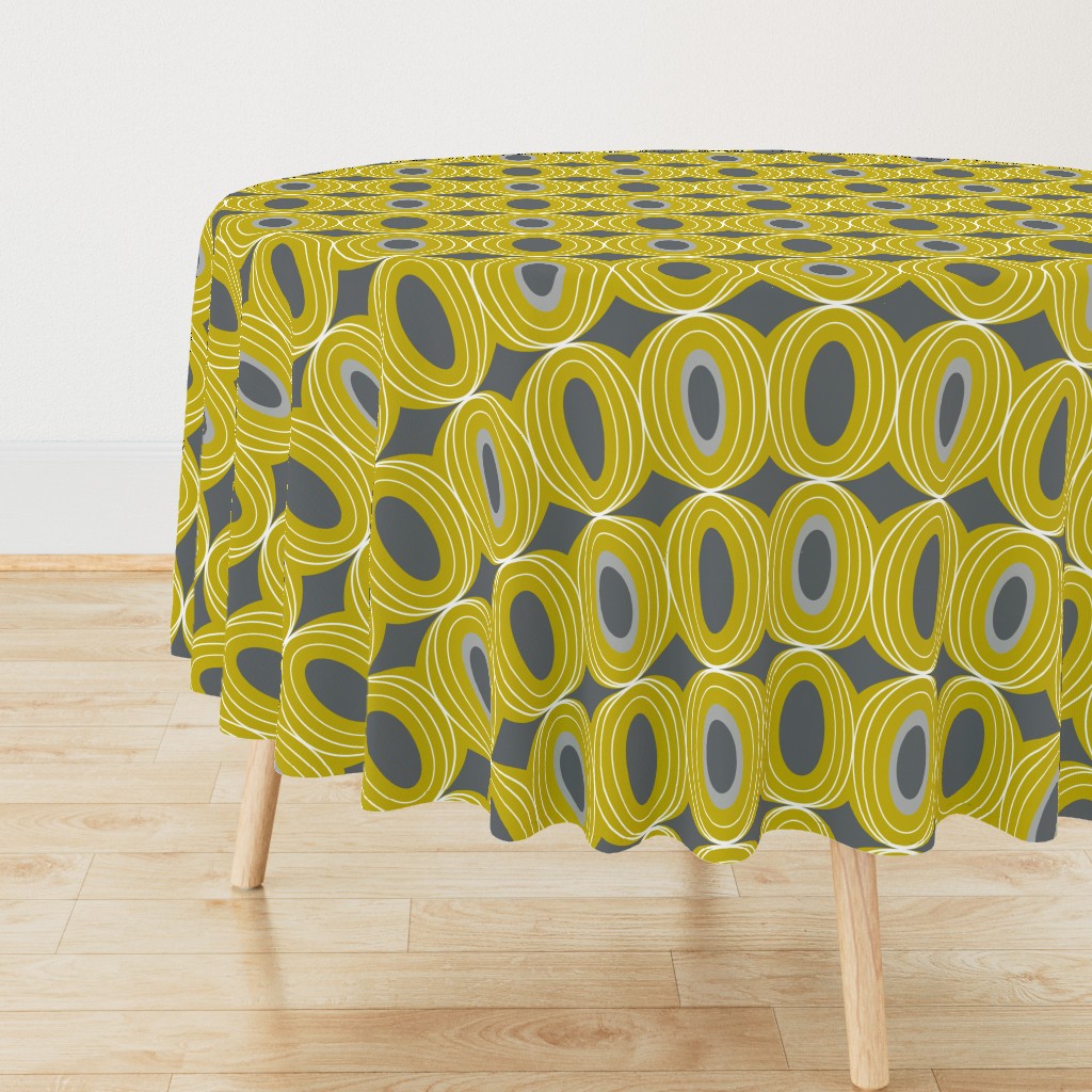 Chillout - Retro Geometric Midcentury Modern Citron Yellow & Grey Jumbo Scale