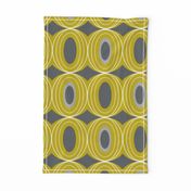 Chillout - Retro Geometric Midcentury Modern Citron Yellow & Grey Jumbo Scale