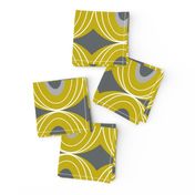 Chillout - Retro Geometric Midcentury Modern Citron Yellow & Grey Jumbo Scale