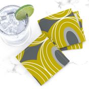 Chillout - Retro Geometric Midcentury Modern Citron Yellow & Grey Jumbo Scale