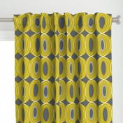 Chillout - Retro Geometric Midcentury Modern Citron Yellow & Grey Jumbo Scale