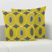 Chillout - Retro Geometric Midcentury Modern Citron Yellow & Grey Jumbo Scale