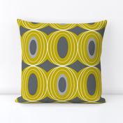 Chillout - Retro Geometric Midcentury Modern Citron Yellow & Grey Jumbo Scale