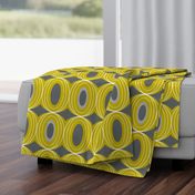 Chillout - Retro Geometric Midcentury Modern Citron Yellow & Grey Jumbo Scale