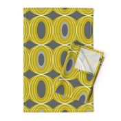 Chillout - Retro Geometric Midcentury Modern Citron Yellow & Grey Jumbo Scale