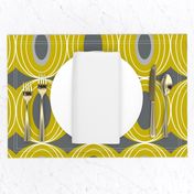 Chillout - Retro Geometric Midcentury Modern Citron Yellow & Grey Jumbo Scale