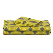 Chillout - Retro Geometric Midcentury Modern Citron Yellow & Grey Jumbo Scale