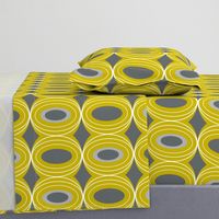 Chillout - Retro Geometric Midcentury Modern Citron Yellow & Grey Jumbo Scale