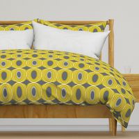 Chillout - Retro Geometric Midcentury Modern Citron Yellow & Grey Jumbo Scale