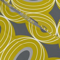 Chillout - Retro Geometric Midcentury Modern Citron Yellow & Grey Jumbo Scale