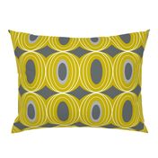 Chillout - Retro Geometric Midcentury Modern Citron Yellow & Grey Jumbo Scale