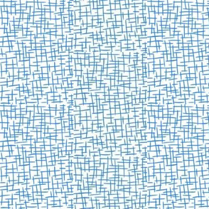  Sketchy Wire Mesh of Blue on White
