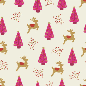Reindeer and Christmas Trees 