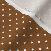 Chocolate Brown and White Polka Dots - Very Very Small Scale