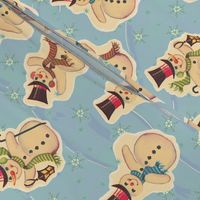 Jolly Snowmen Retro Christmas Stickers