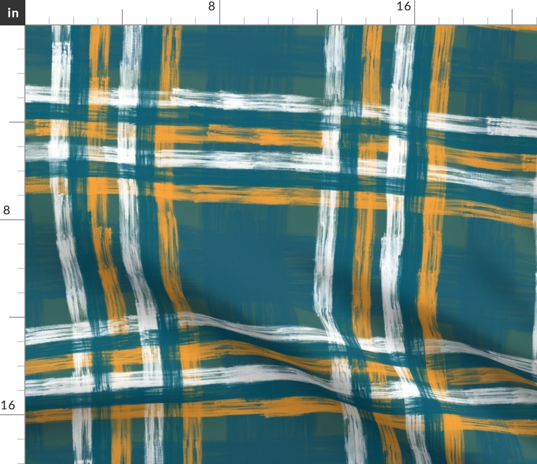 October Plaid N2 Lagoon-Ocean-Saffron