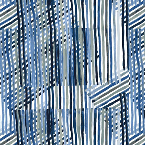 Blue Criss Cross Stripe