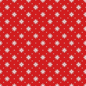 Retro Christmas pixel stars red