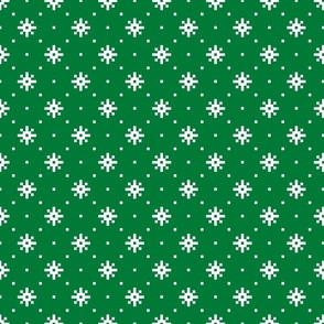 Retro Christmas pixel stars green