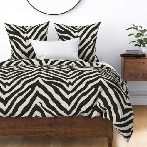 Zebra // Black and Tint Fabric | Spoonflower