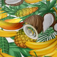 Tropical Fruits Bananas Coconuts 