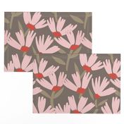 Daisy Days pink on olive