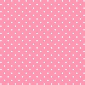 White and Rose Pink Polka Dots