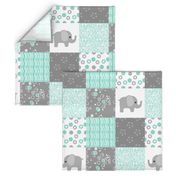 teal elephant quilt