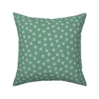 Ditsy Bees White on Enamel Green // small