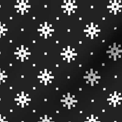 Retro pixel stars black white