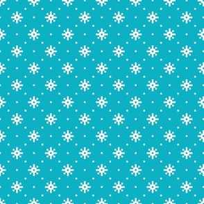 Retro pixel stars aqua blue