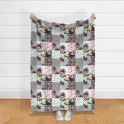 Holiday Florals Cheater Quilt / Whole Cloth