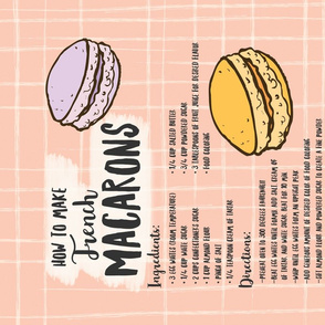 French Macarons Recipe Tea Towel
