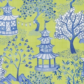 PAGODA FOREST Citron and Blue