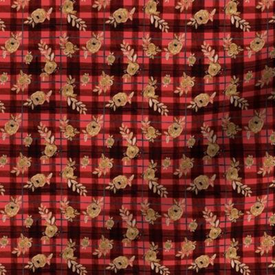 gold rose holiday tartan-micro