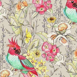 parrot chinoiserie beige