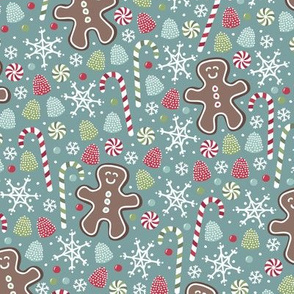 Jolly Gingerbread (Teal)