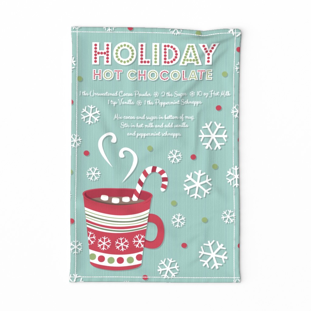 Holiday Hot Chocolate Recipe Tea Towel