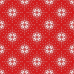 Snowy Christmas nordic star red white